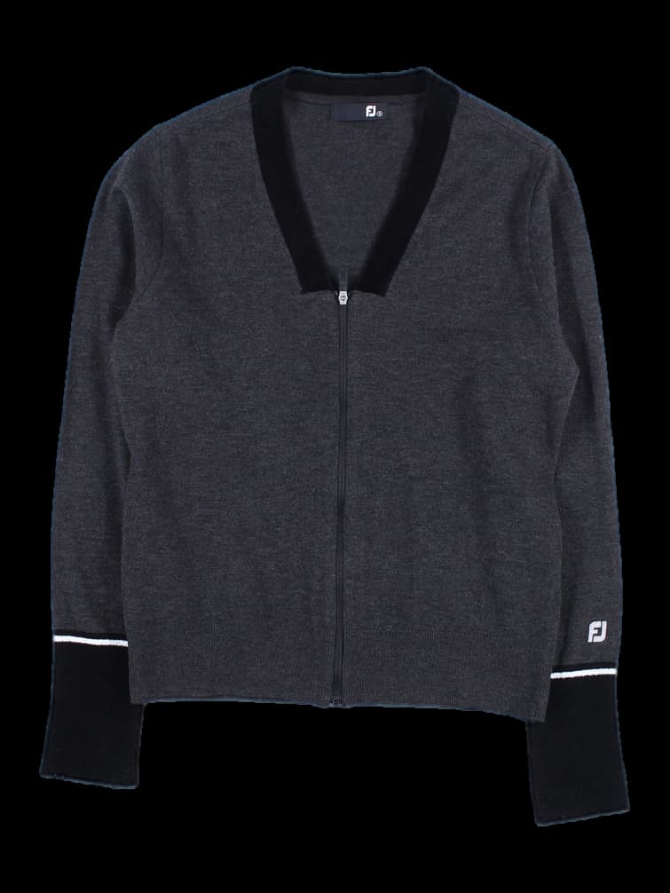 니트 브이넥 집업