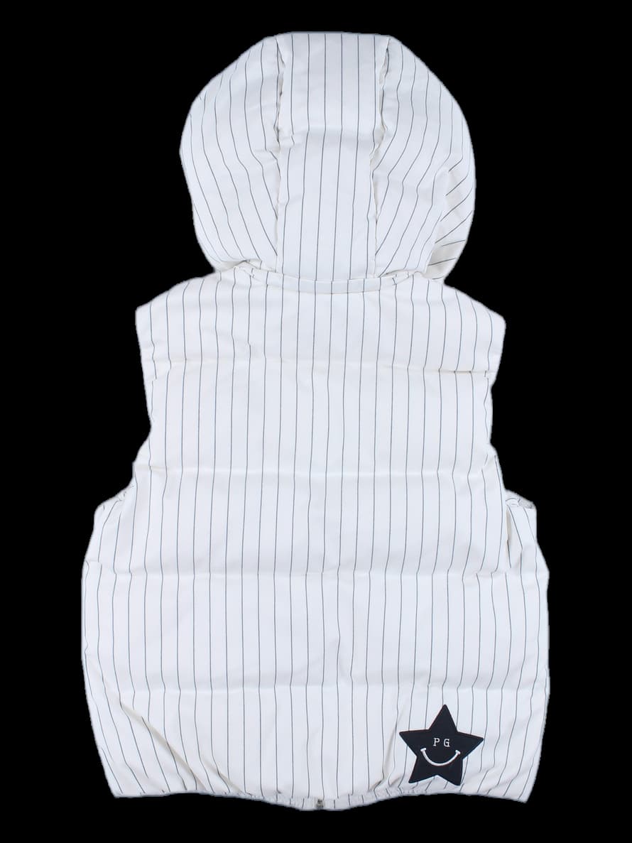 스트라이프 패딩 베스트