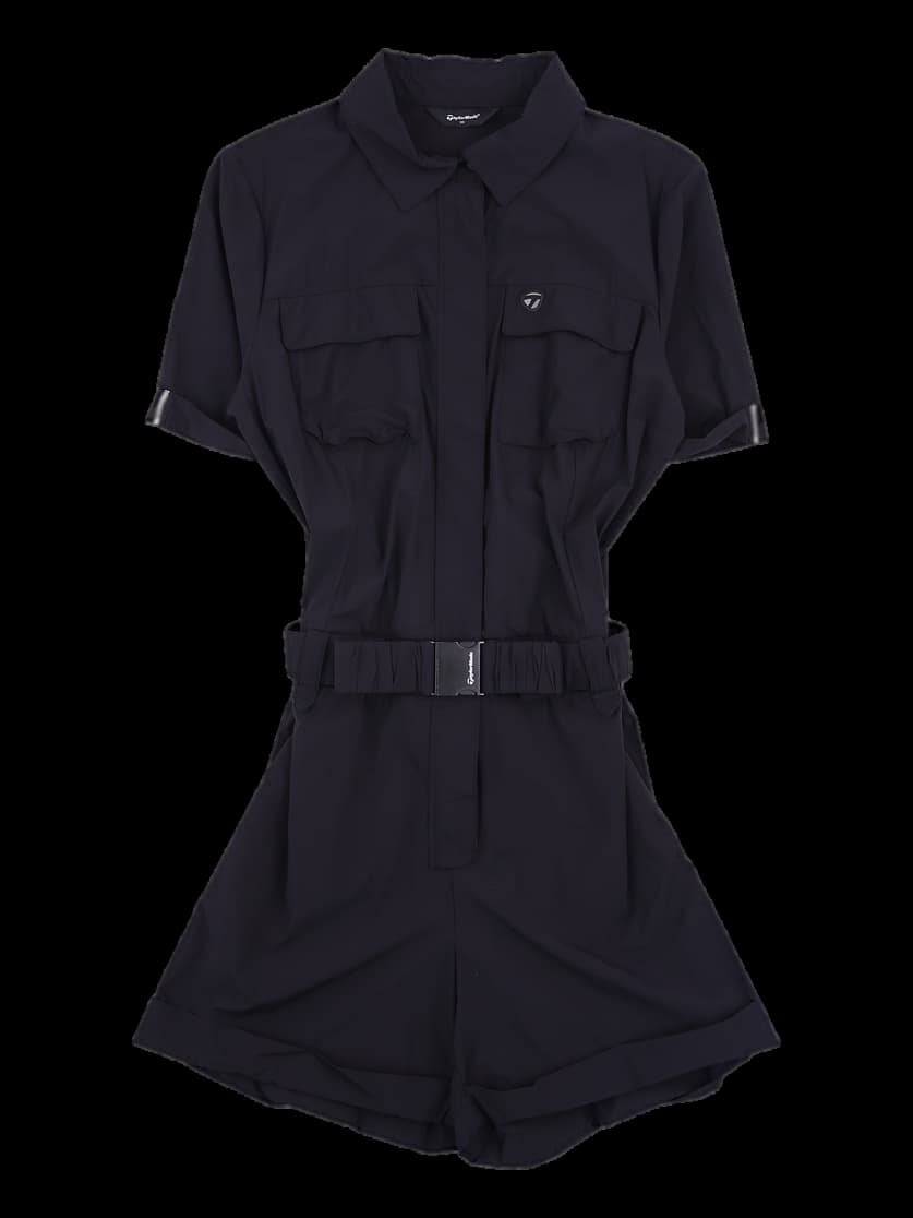 벨티드 반팔 점프수트