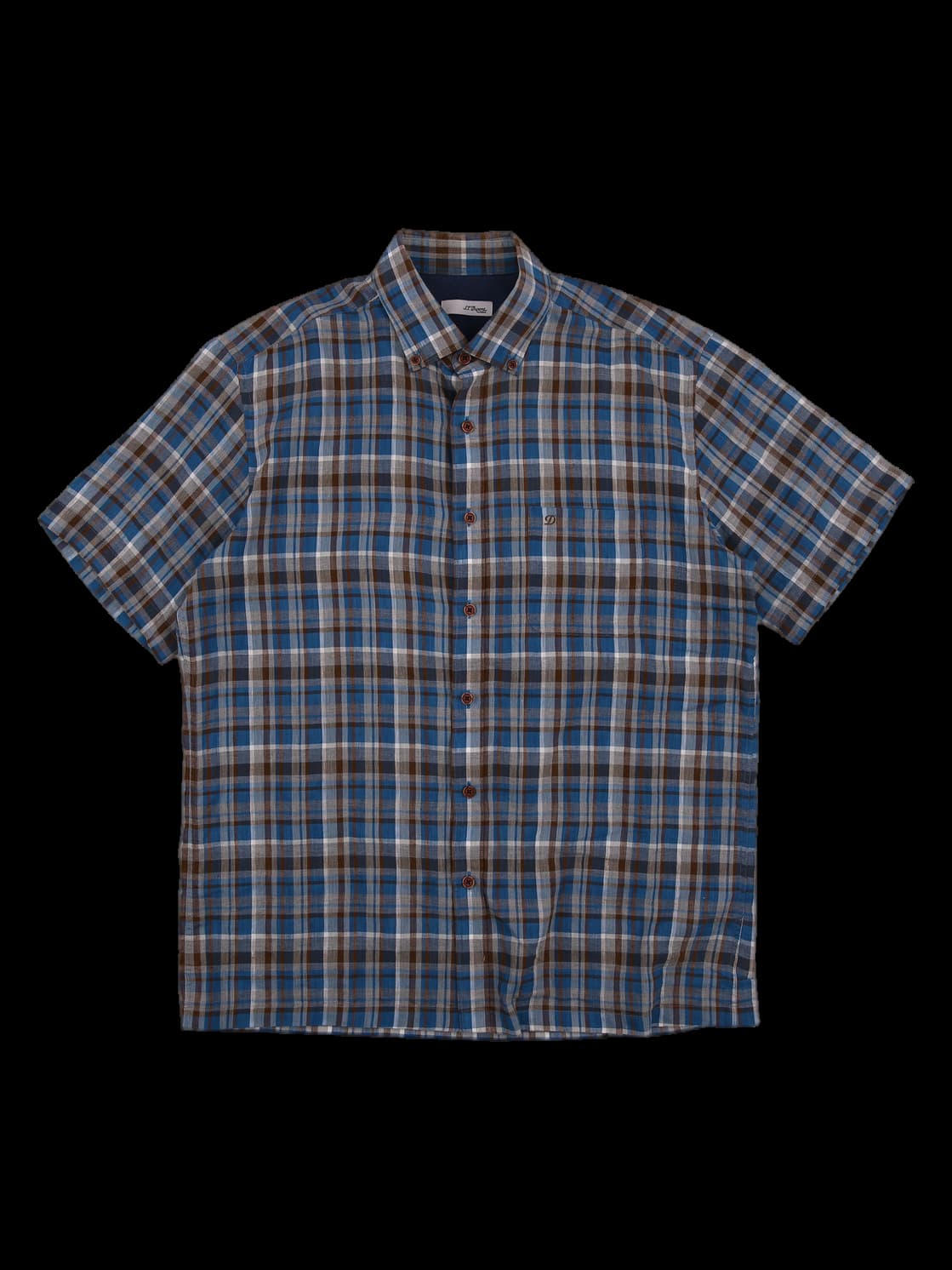 [남성] 린넨 체크 반팔 셔츠