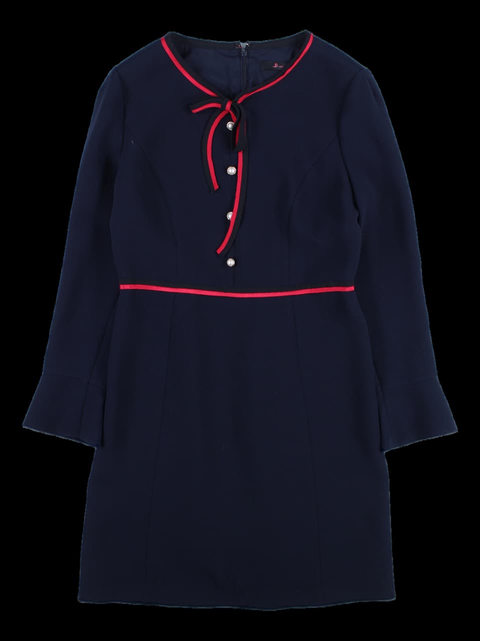 리본 긴팔 원피스