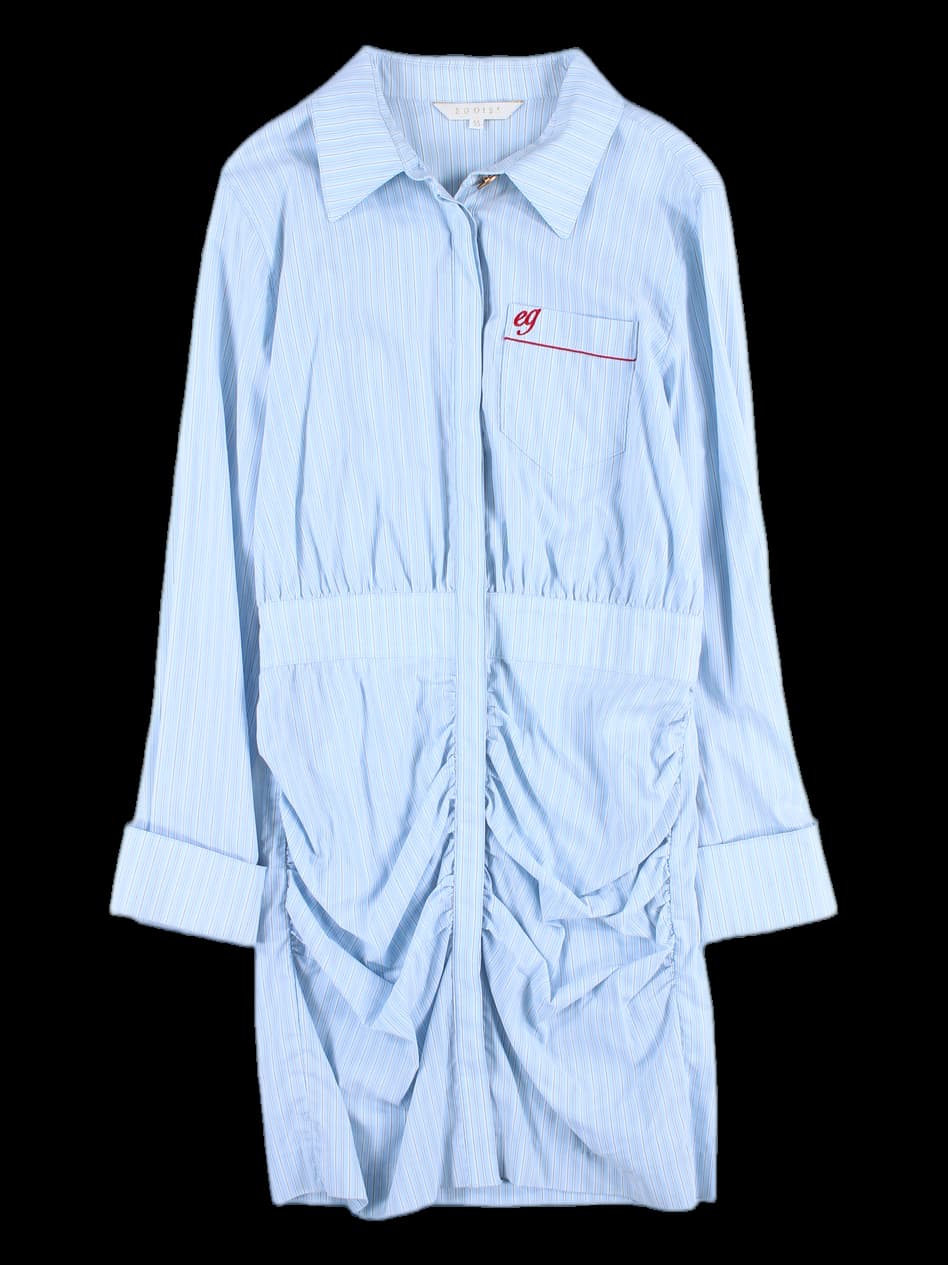 스트라이프 긴팔 원피스