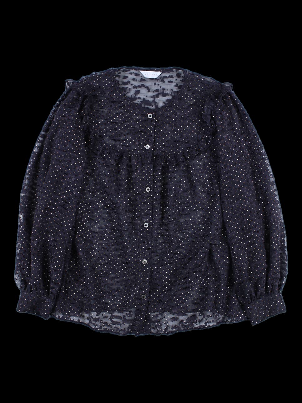 퍼프 시스루 블라우스