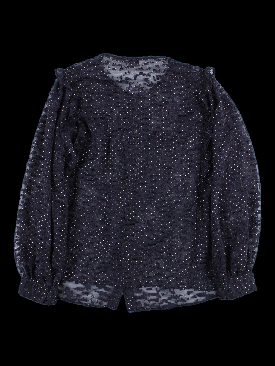 퍼프 시스루 블라우스