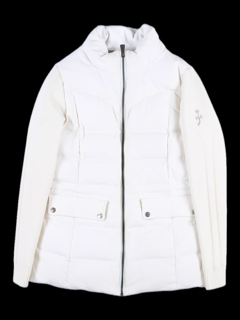 니트 소매 포인트 구스 패딩