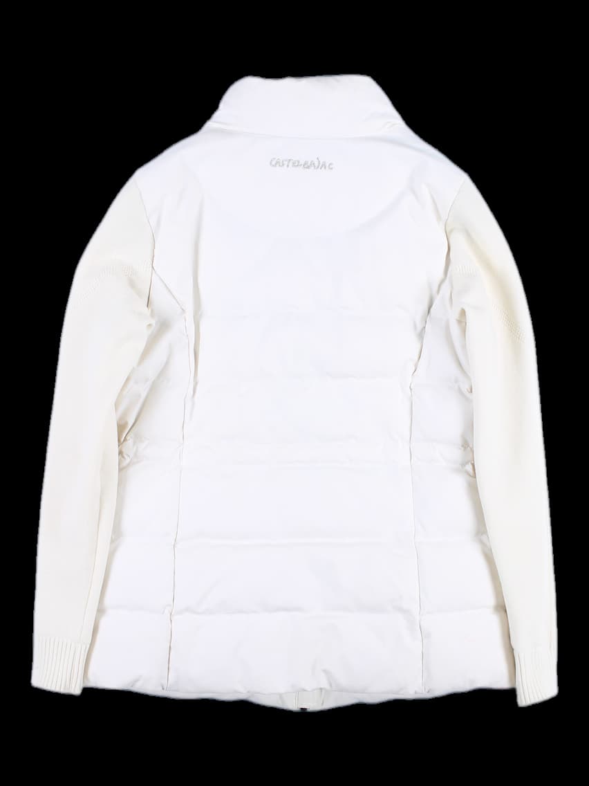 니트 소매 포인트 구스 패딩