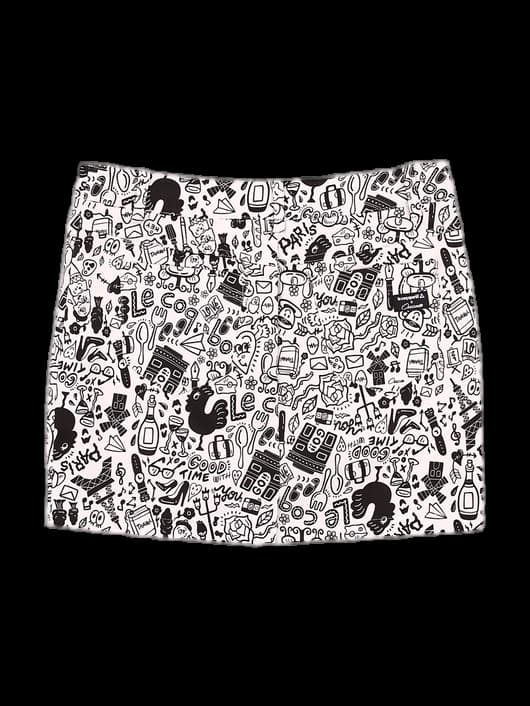 프린트 미니 스커트
