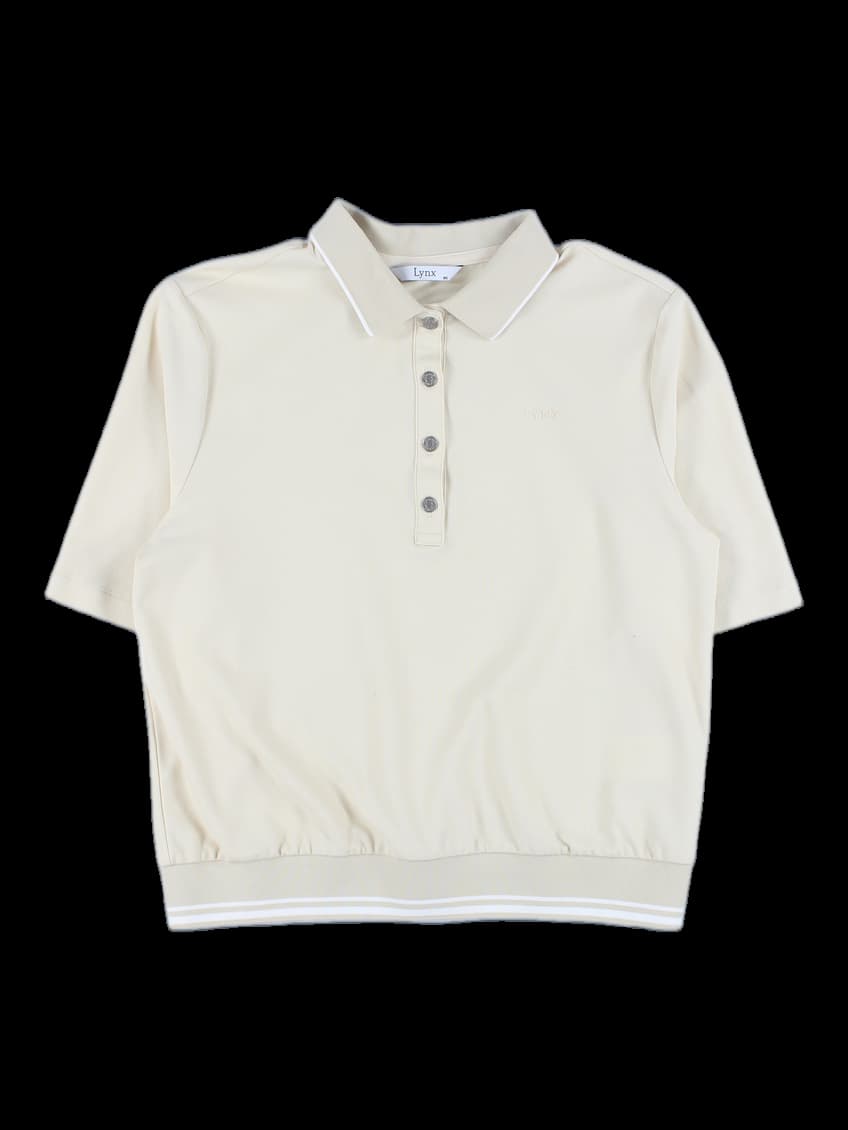 [2024] 밑단 시보리 반소매 카라 티셔츠