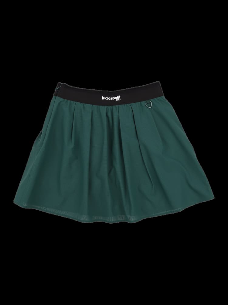 지퍼 포켓 게더 플레어 밴딩 스커트