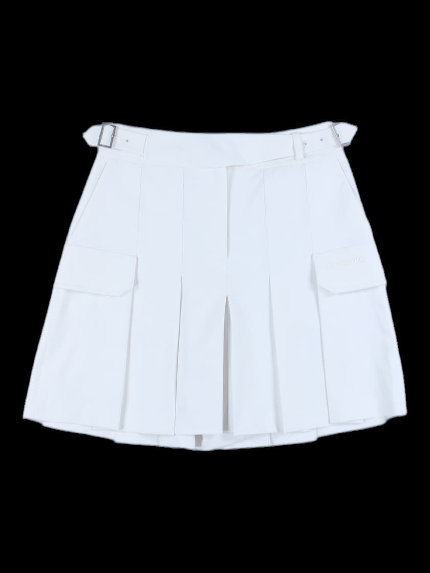 허리 버클 포인트 프릴 반바지