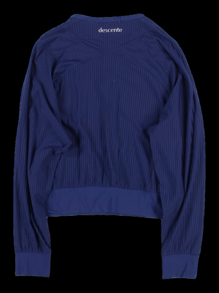 스트라이프 라글란 하프 집업 티셔츠