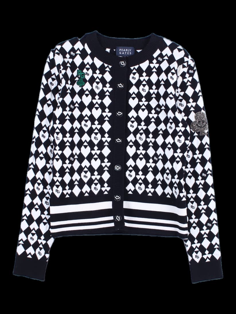 패턴 로고 가디건