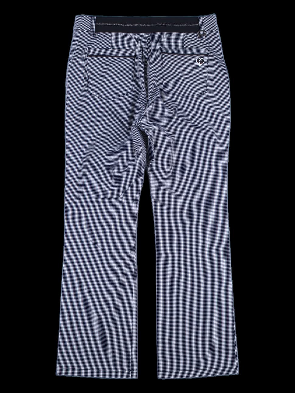 포켓 포인트 잔 체크 밴딩 팬츠