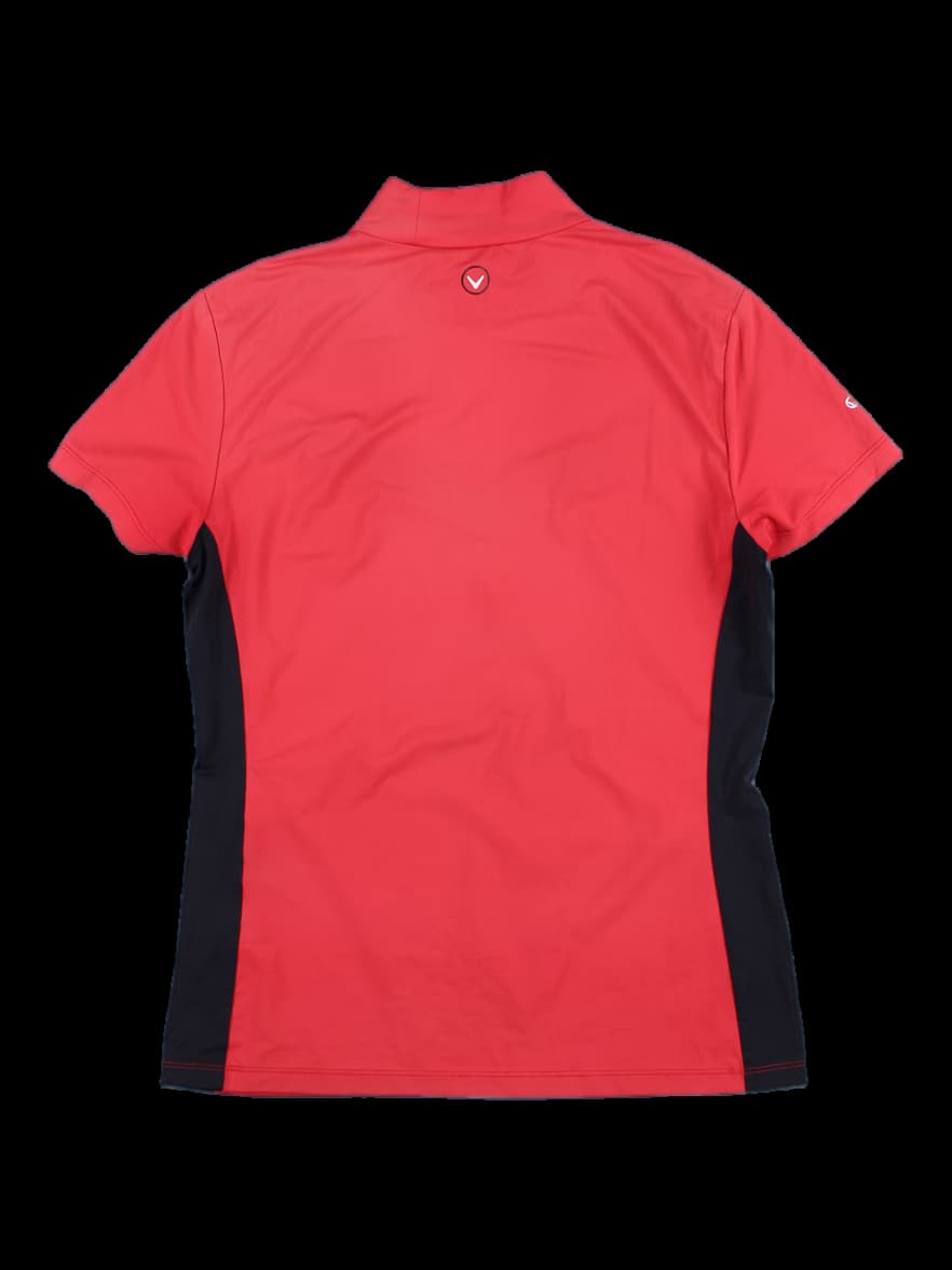 컬러 포인트 하이넥 반팔 티셔츠