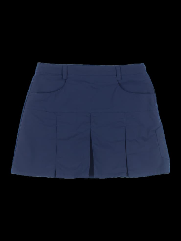 센터 절개 포인트 플리츠 스커트