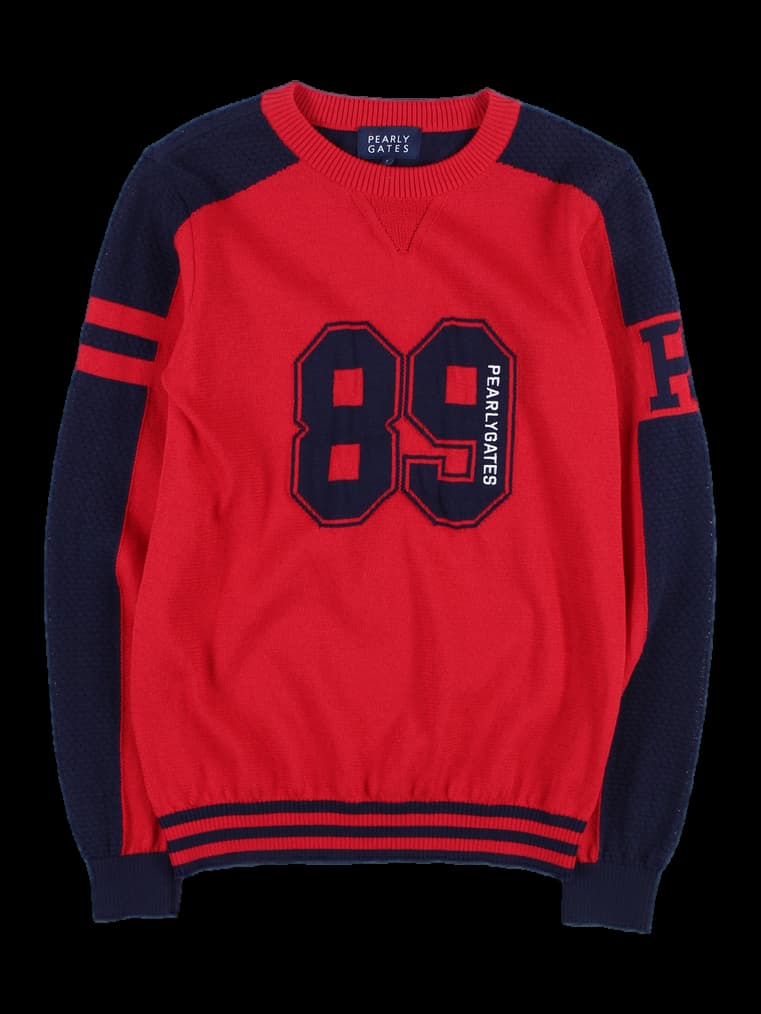 배색 긴팔 니트