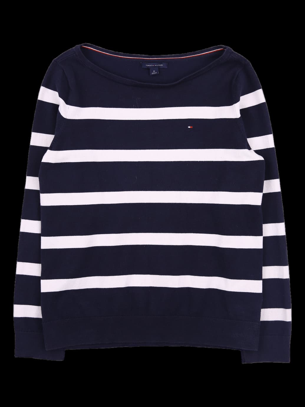 보트넥 스트라이프 니트