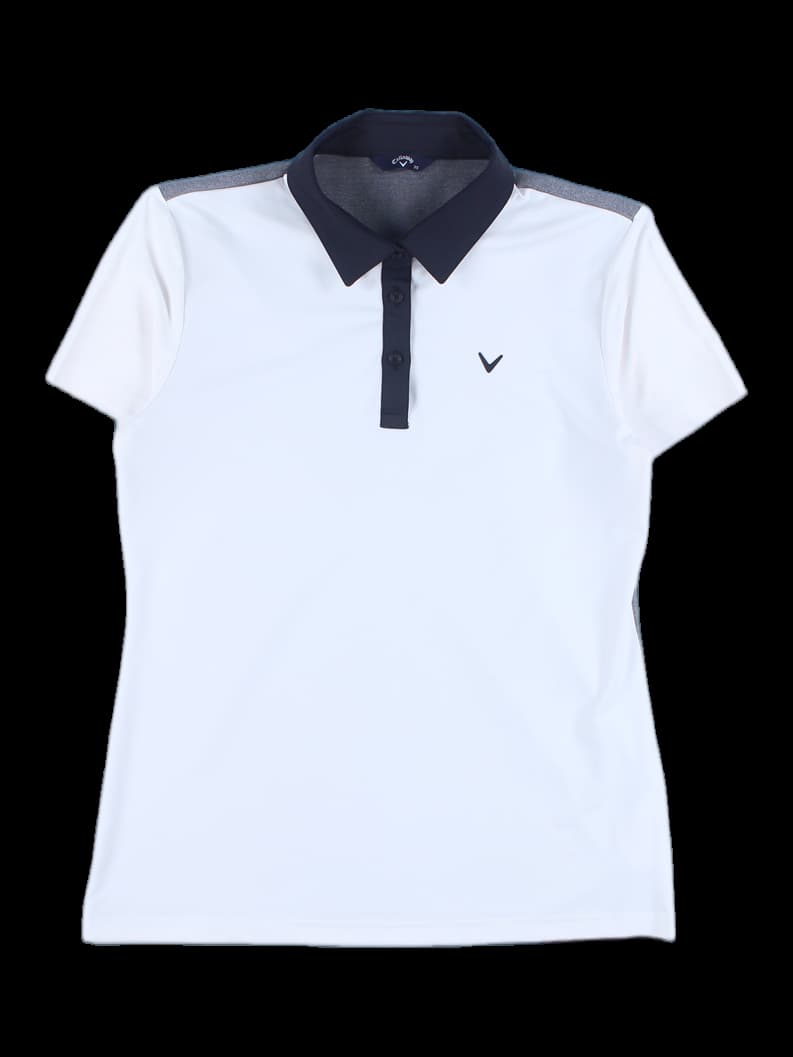 백 컬러 포인트 카라 반팔 티셔츠