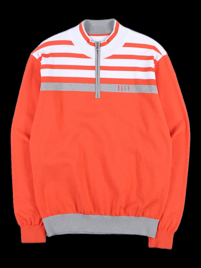 [남성] 배색 니트 하프집업