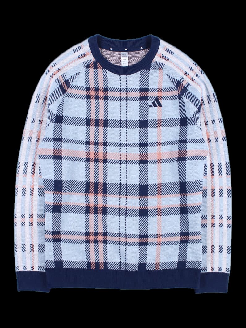 체크 배색 니트