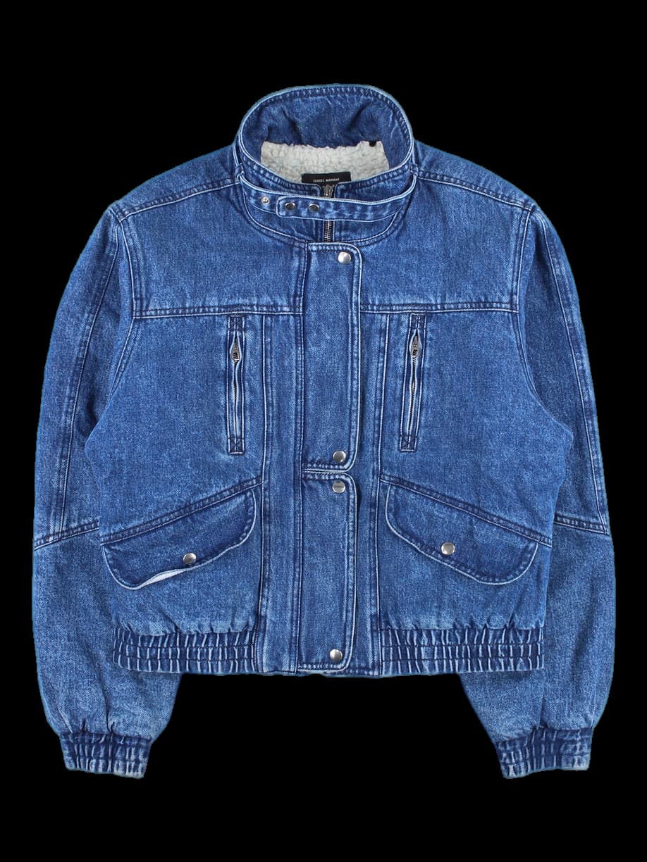 후리스 데님 자켓