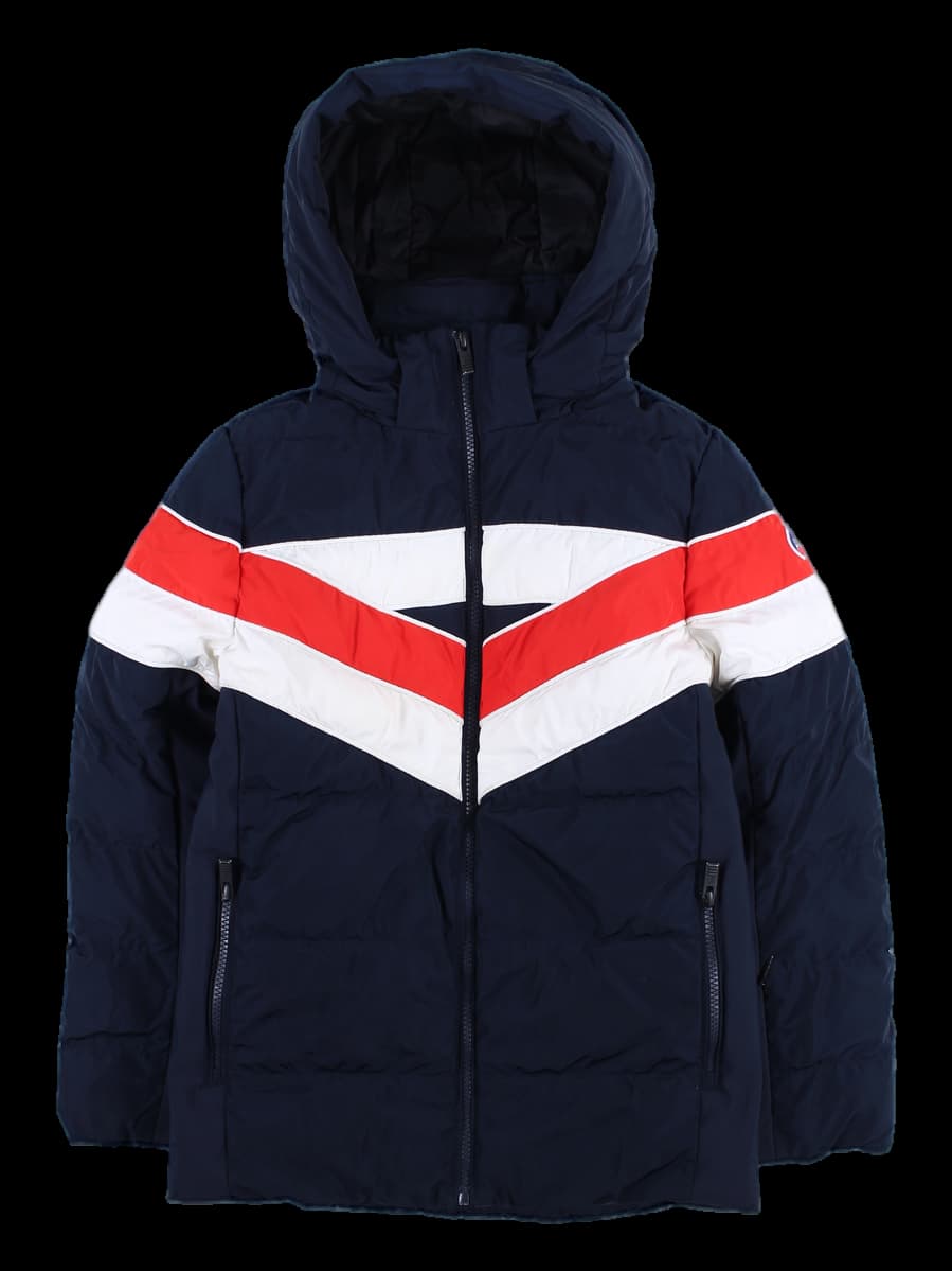 [키즈] 배색 후드 패딩