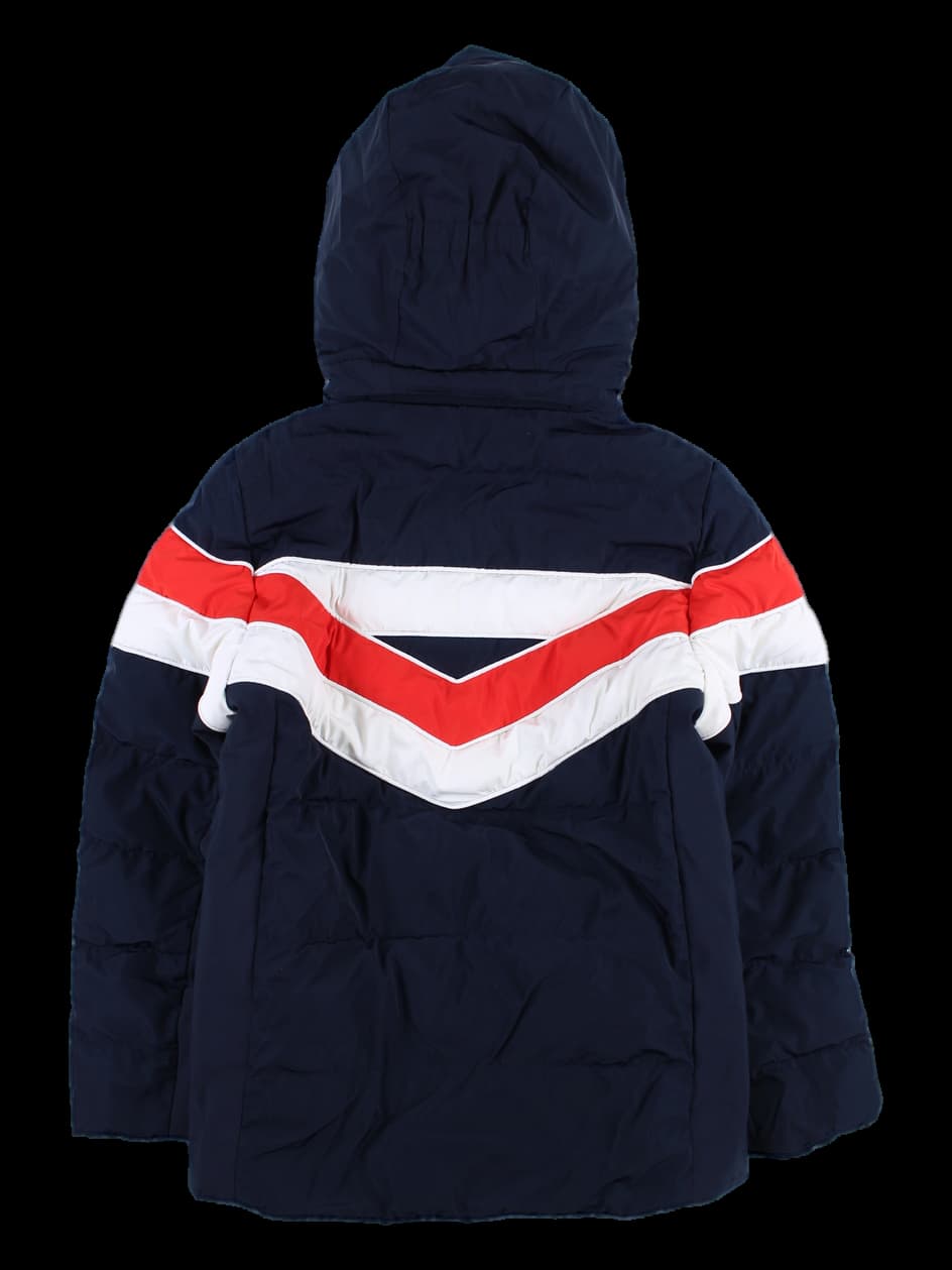 [키즈] 배색 후드 패딩