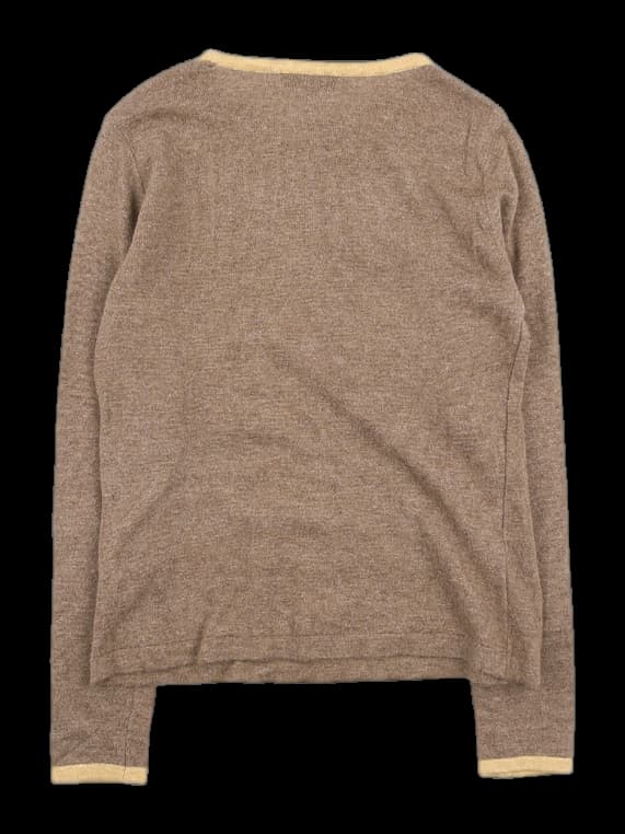 라운드 넥 컬러 포인트 베이직 니트