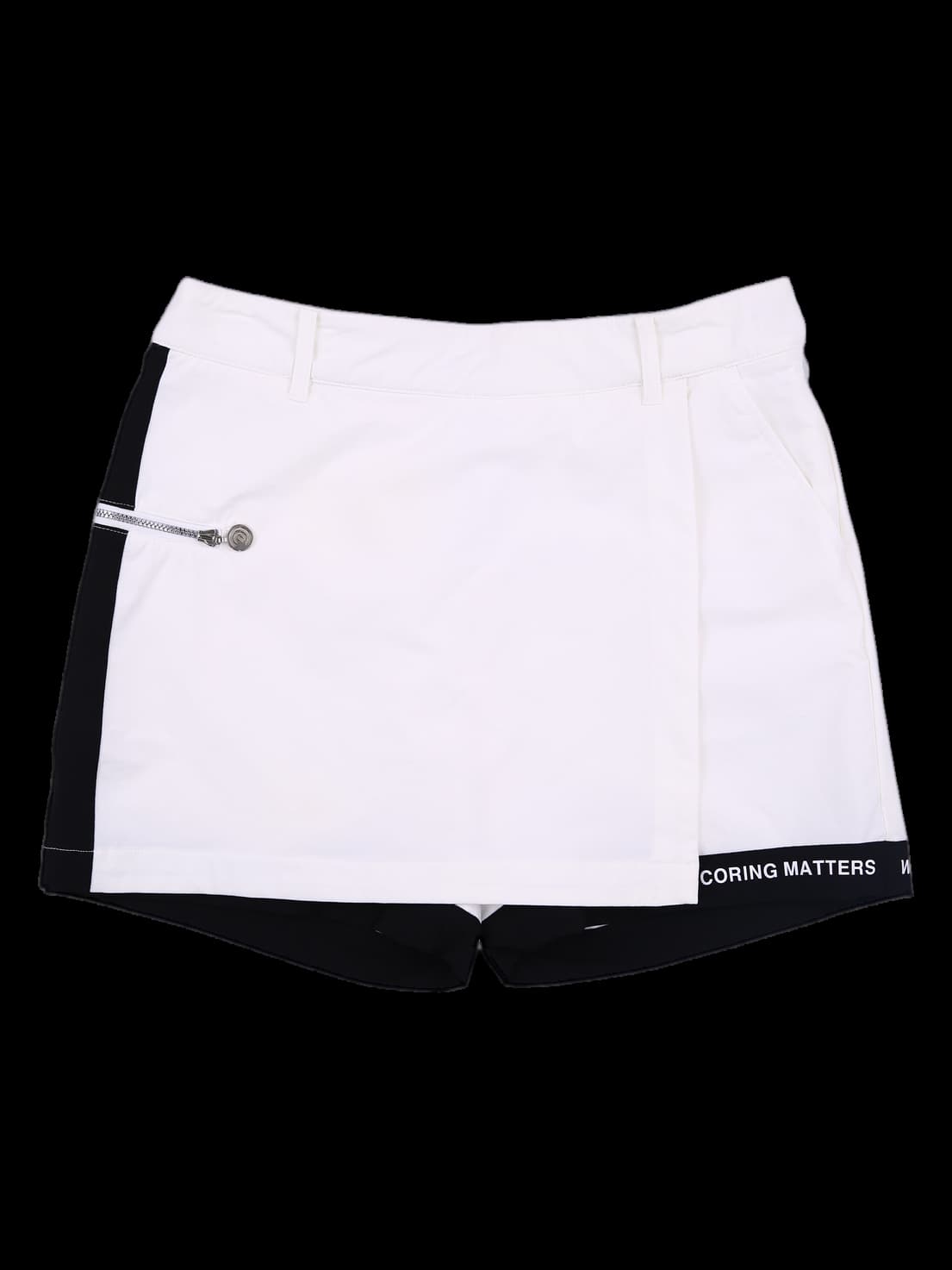 지퍼 포인트  배색 치마 반바지