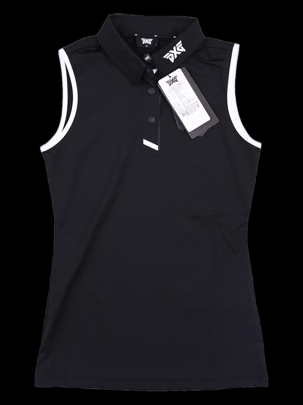 [새상품] 로고 포인트 카라 민소매 카라티