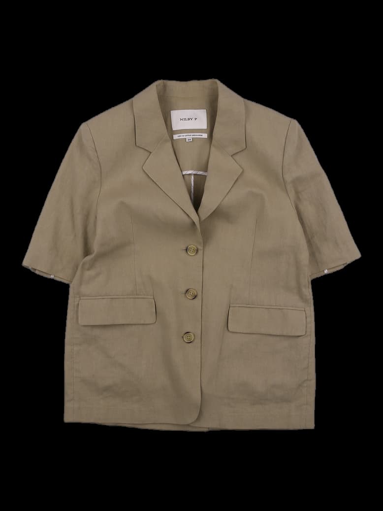 쓰리버튼 카라 반팔 자켓