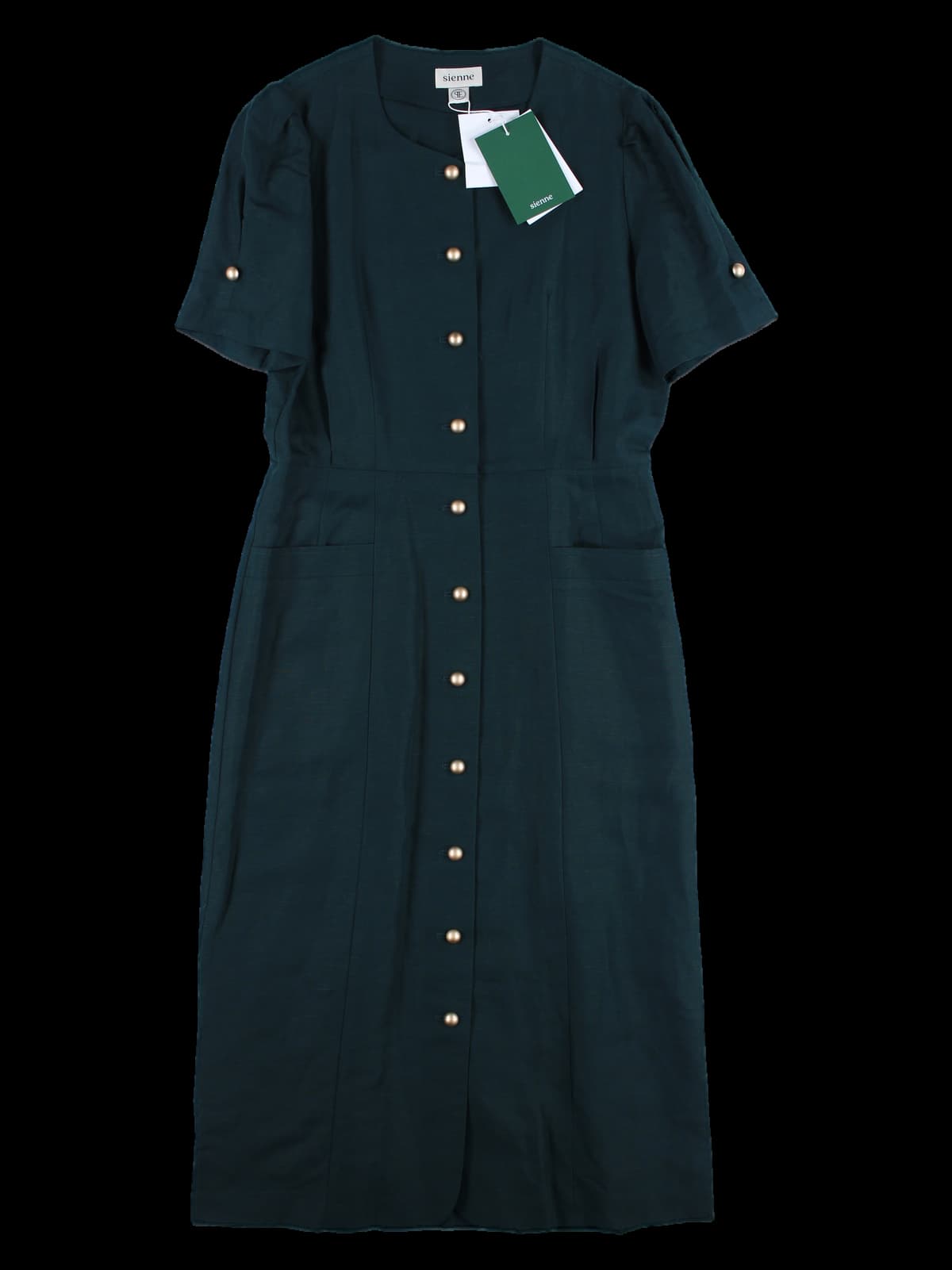 [새상품] 버튼 리넨 원피스