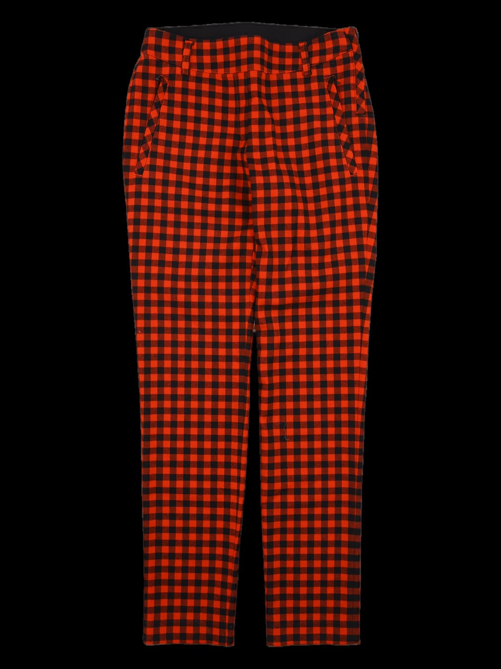 밴딩 체크 롱 팬츠