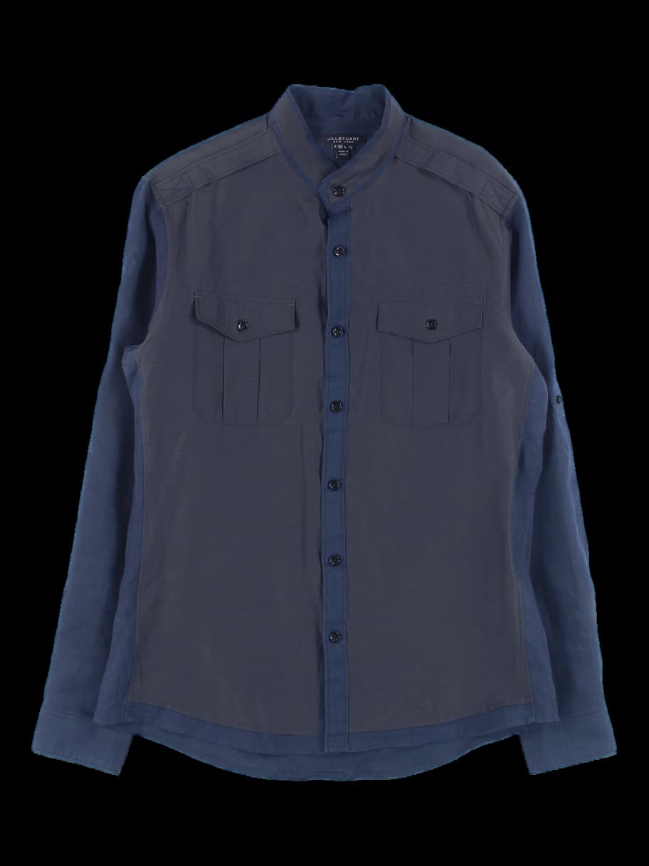 [남성] 하프카라 배색 셔츠