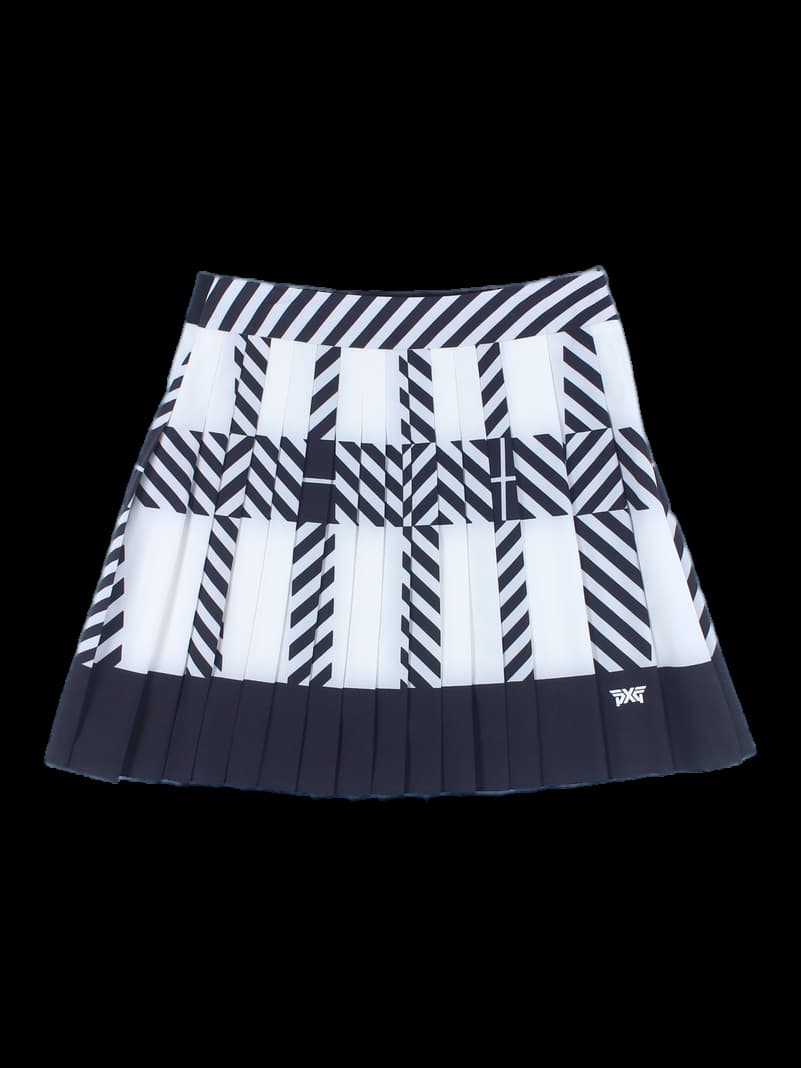 패턴 플리츠 스커트