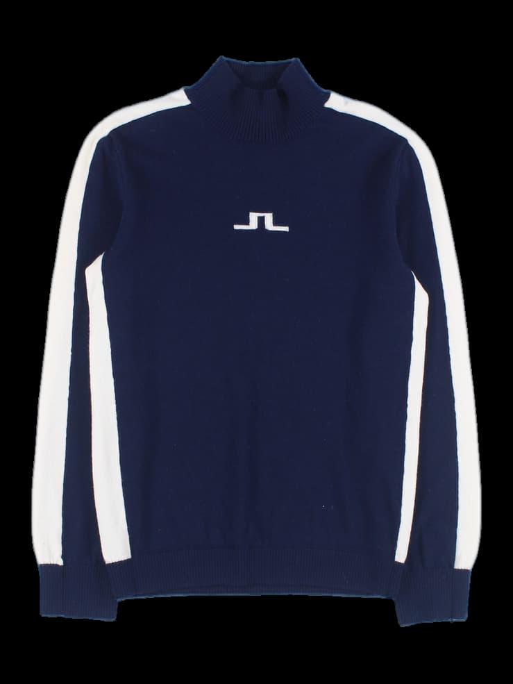 반목 소매 허리 라인 배색 니트 