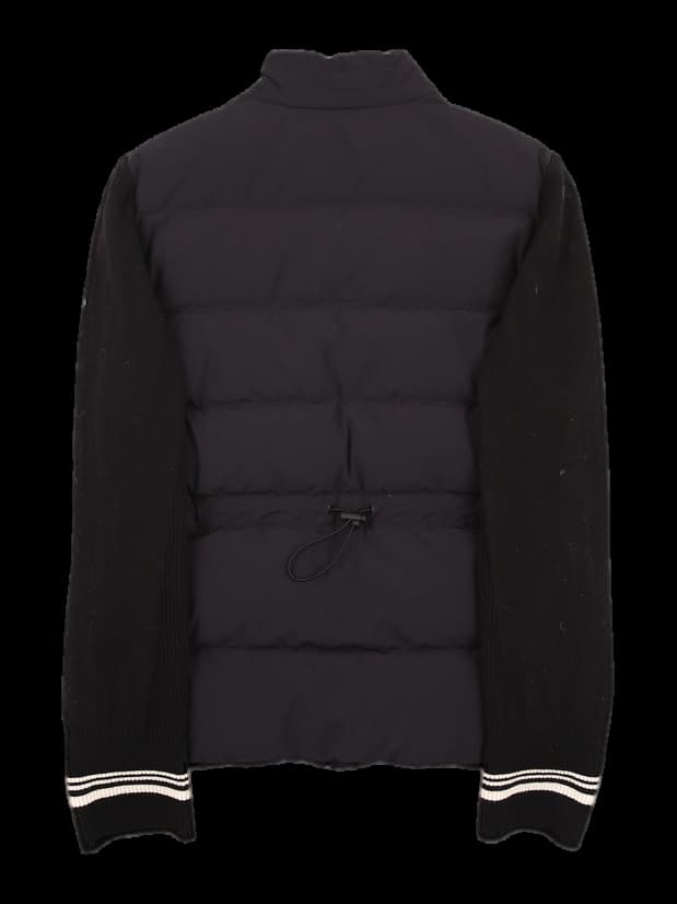 허리 스트링 밑단 지퍼 소매 니트 패딩