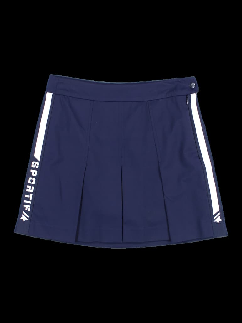 배색 플리츠 스커트