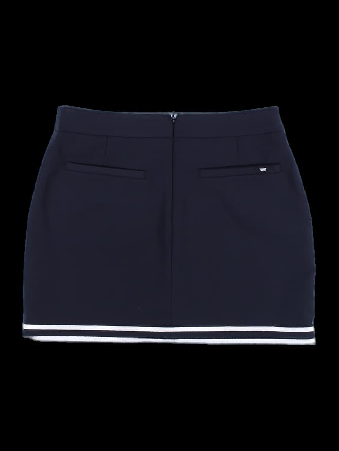 라인 포인트 허리 밴딩 스커트