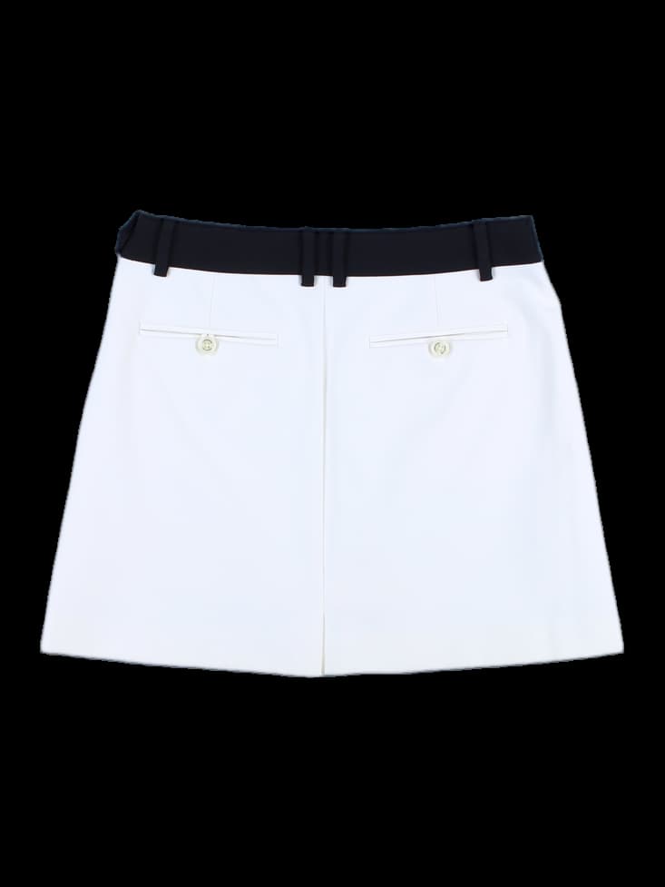 허리 배색 뒷트임 스커트