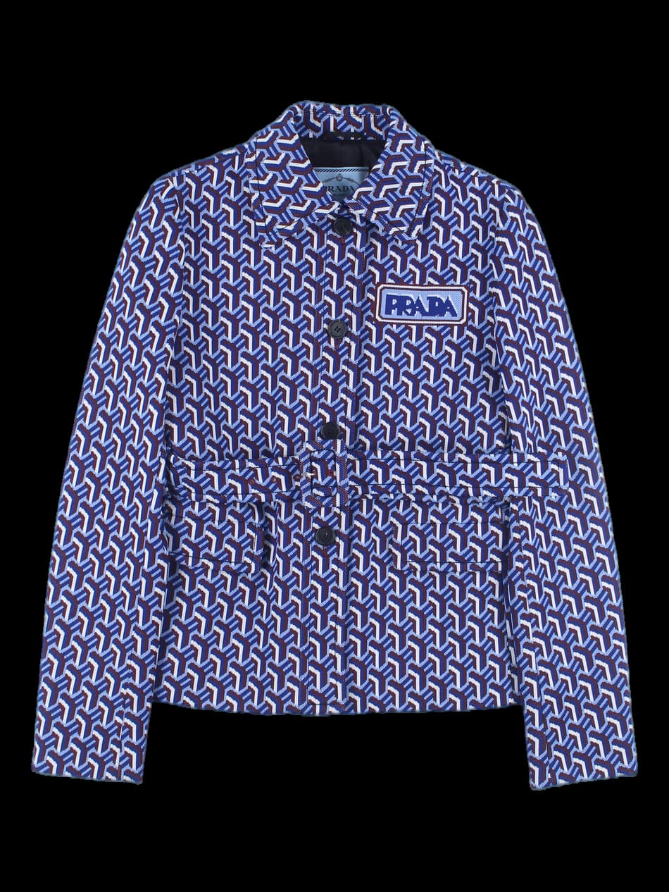 로고 벨티드 자켓