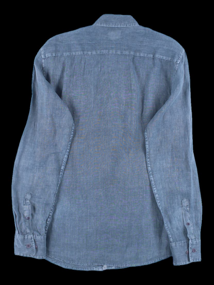 [남성] 린넨 배색 긴팔 셔츠