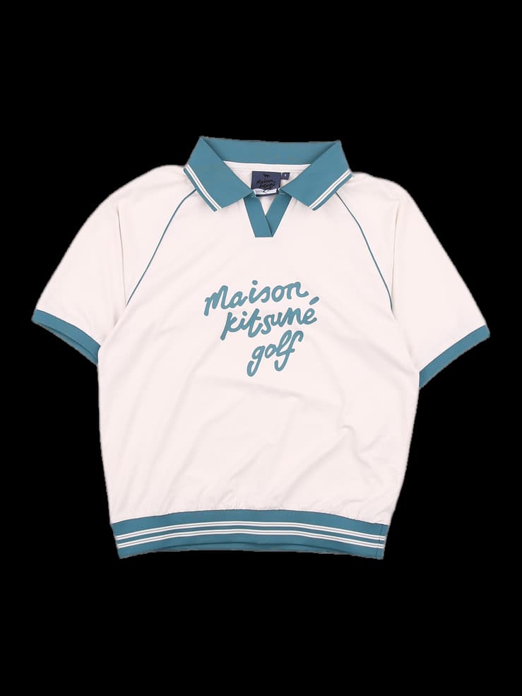 자수 반팔 카라 티셔츠