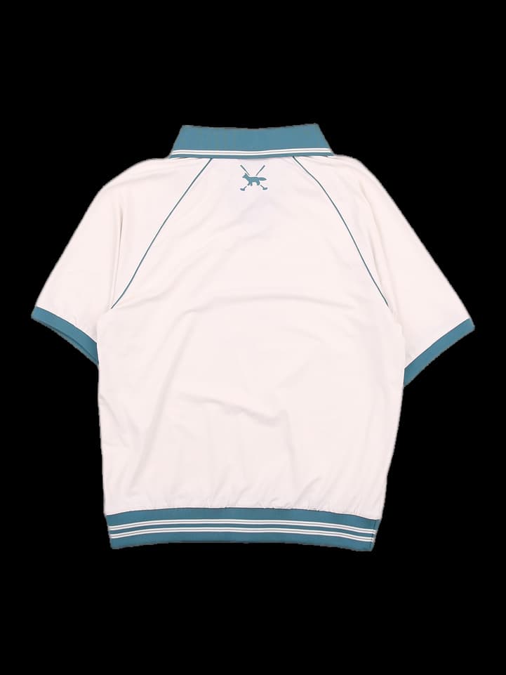 자수 반팔 카라 티셔츠