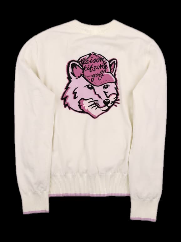 로고 라운드 골프 가디건