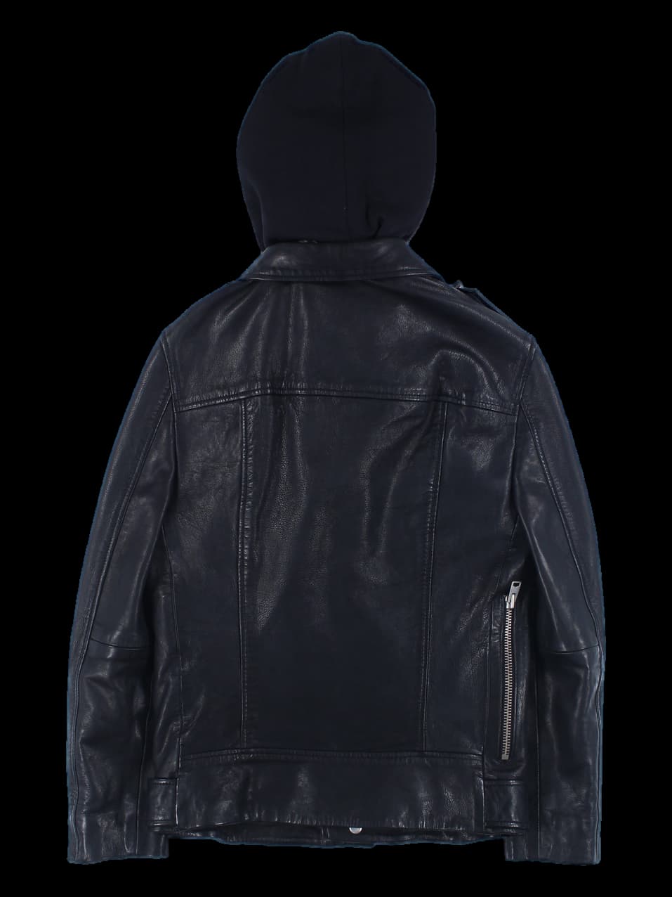 [남성] 후드 탈부착 레더 자켓