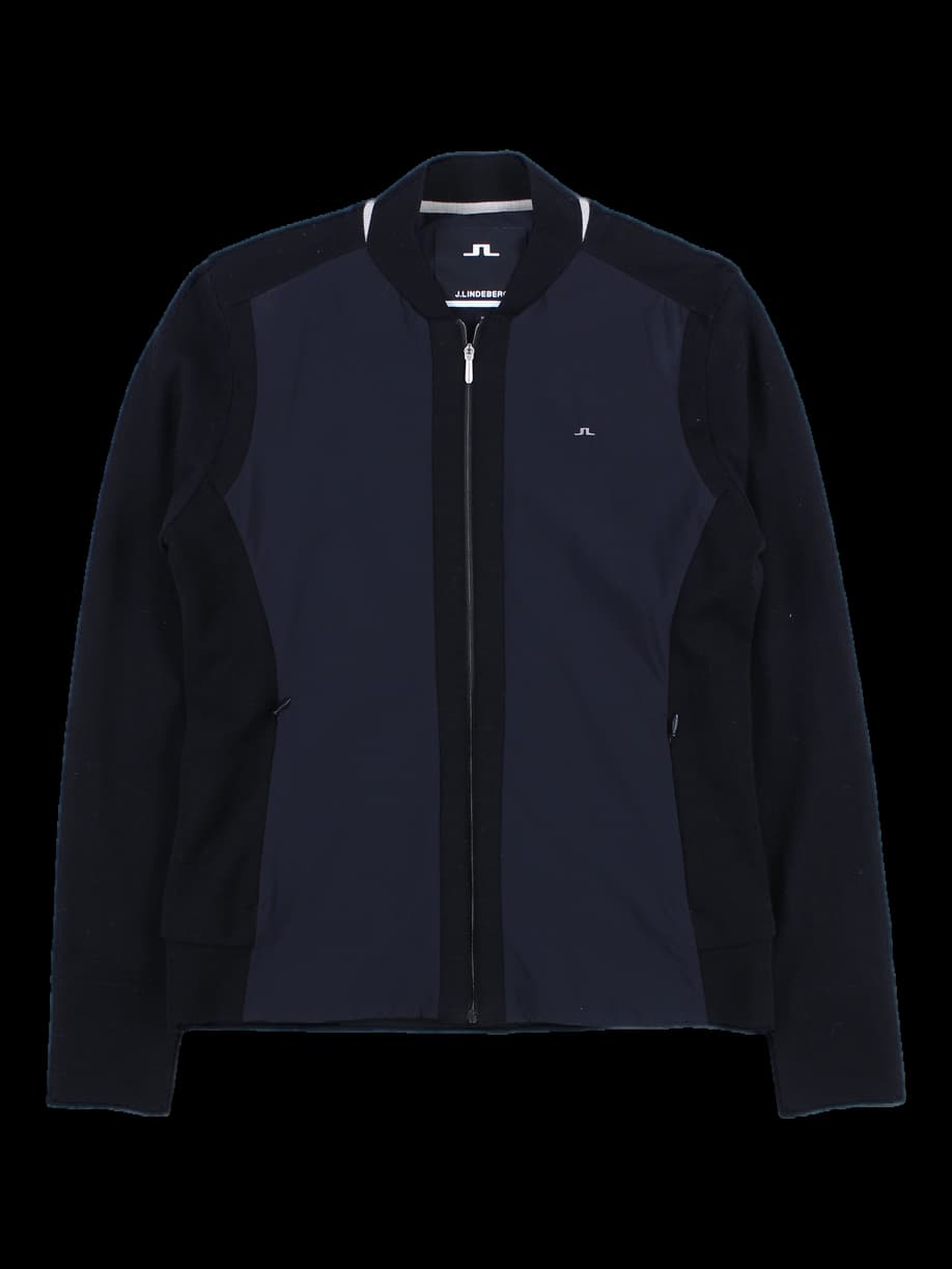 라인 포인트 집업 니트 점퍼