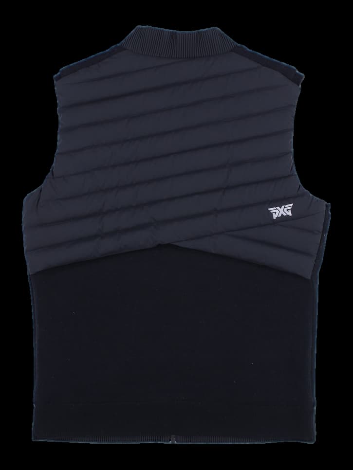 [남녀공용] 구스 백 패딩 포인트 집업 니트 베스트