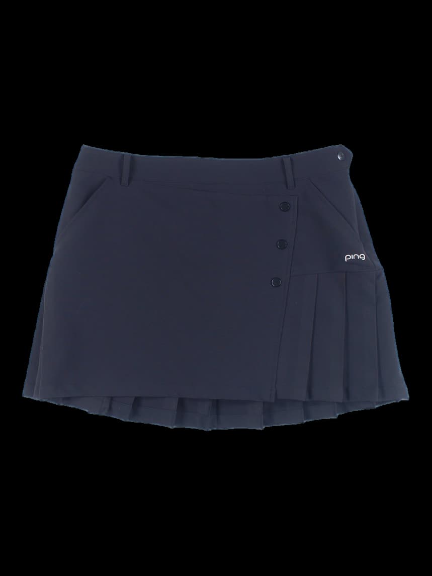 사선 단추 포인트 밴딩 스커트