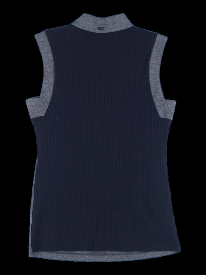 브이넥 앞뒤 배색 베스트